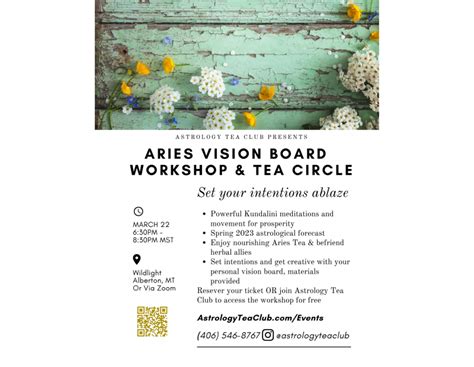 Aries New Moon Vision Board Workshop And Tea Circle 03222023 Alberton