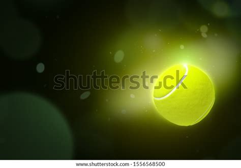 3d Closeup Rendering Tennis Ball Spotlight Stock Illustration