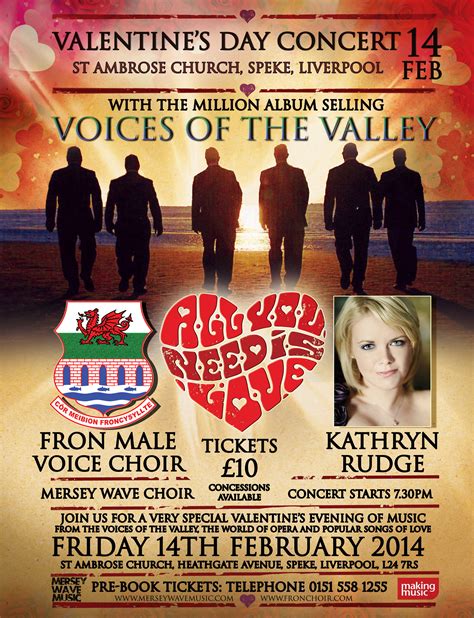 Valentines Voices Of The Valley Concert Mersey Wave Music