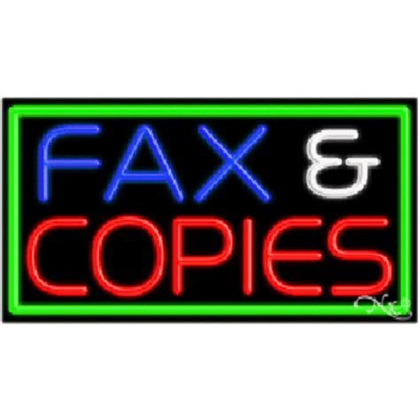 Fax And Copies Neon Sign With Border For 30499