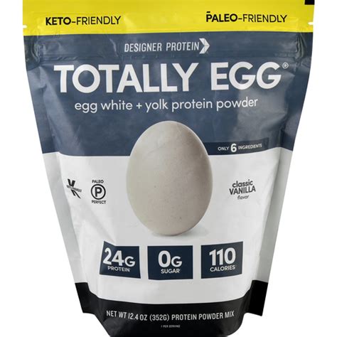 Totally Egg Egg White Yolk Protein Powder Classic Vanilla Flavor
