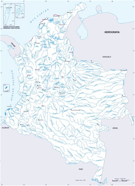 Mapa Hidrográfico De Colombia Tamaño Completo Ex