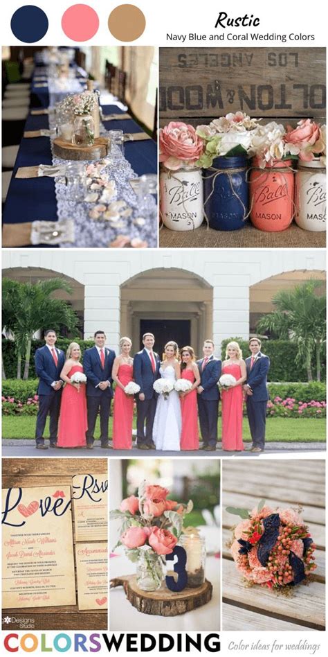 Colors Wedding Top 8 Navy Blue And Coral Wedding Color Combos Coral