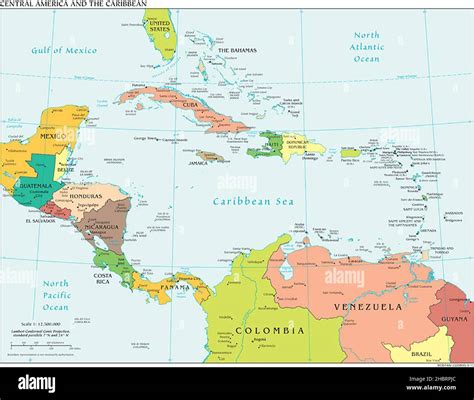 Political Map Of Central America Stock Photo Alamy