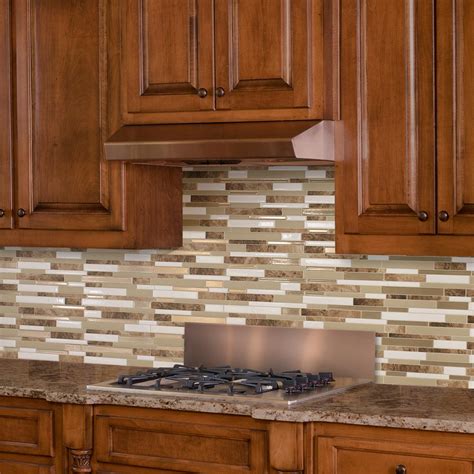Find kitchen backsplashes tile at lowe's today. Smart Tiles Milano Sasso 11.55 in. W x 9.65 in. H Peel and ...