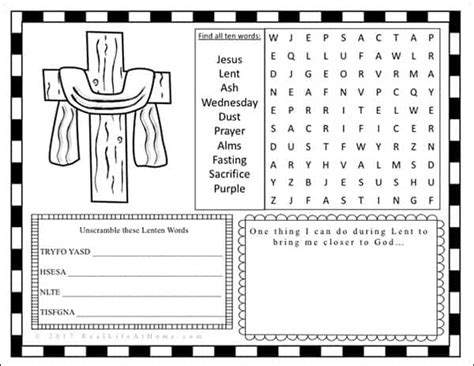 Free Printable Lent Worksheets Printable Word Searches