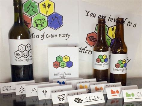 Settlers Of Catan Party Pack Printable Invitations Table Place Cards