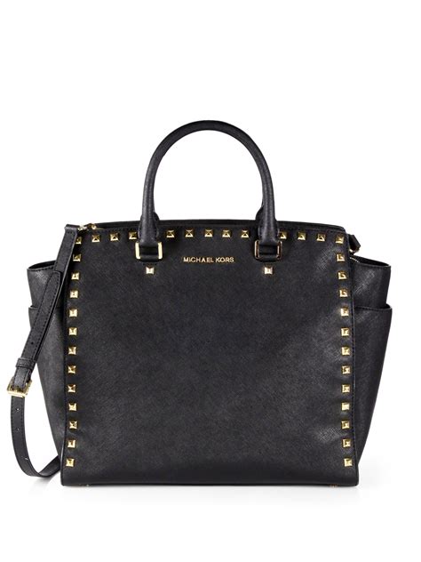 Michael Michael Kors Large Studded Tote Bag In Black Lyst