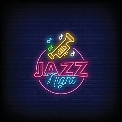 Jazz Night Neon Signs Style Text Vector 2185701 Vector Art At Vecteezy