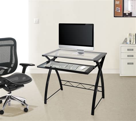 Computer Desk With Keyboard Tray Blackclear
