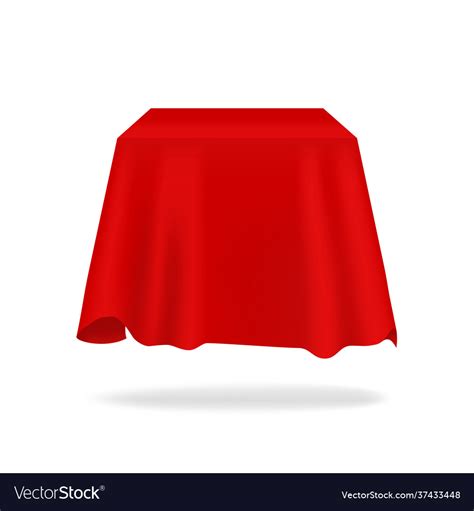 Red Silk Cover Realistic Secret Box Hidden Under Vector Image