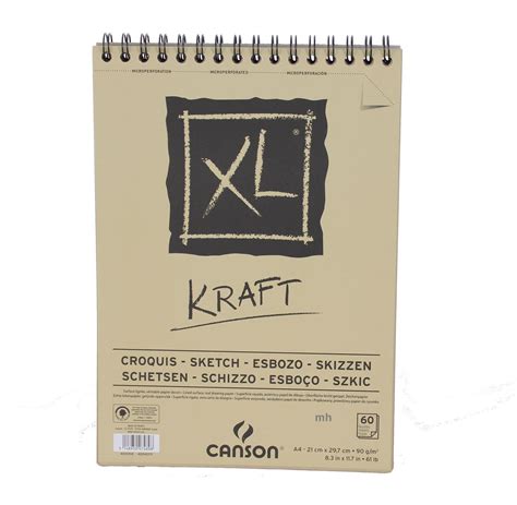 Canson Xl Kraft Pad Brown Paper A3 A4 60 Sheets 90gsm Drawing