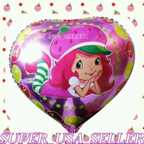 Heart Strawberry Shortcake Foil Mylar Balloons Birthday Decoration