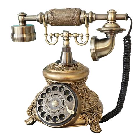 Vintage Antique Phone Old Fashioned Golden Corded Retro