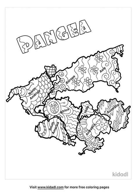 Free Pangea Coloring Page Coloring Page Printables Kidadl