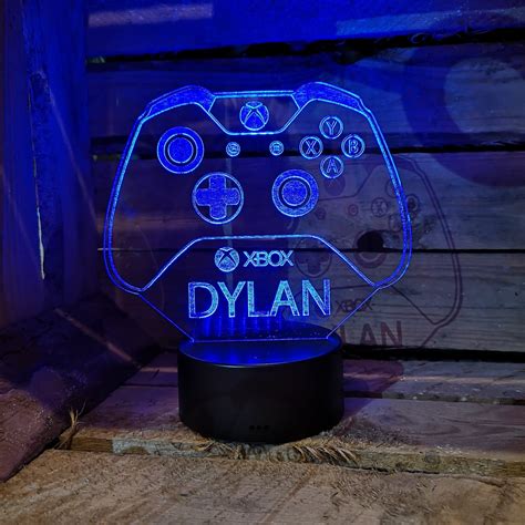 Personalised Xbox Style Controller Led Lamp For Gamer Etsy