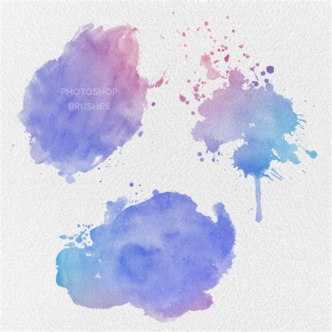 Free Aqua 24 Watercolor Photoshop Brushes Gogivo