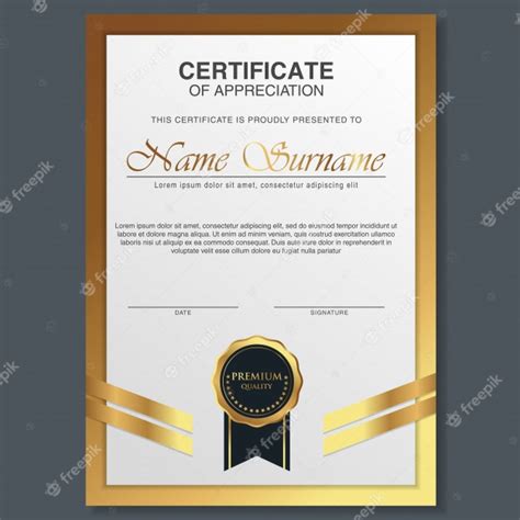 Premium Vector Beautiful Certificate Template Design With Best Award