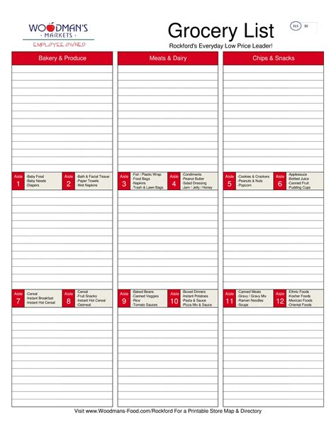 Blank Grocery List Templates Grocery Shopping List Vrogue Co