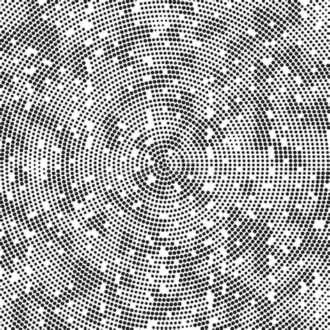 Halftone Retro Black And White Radial Spinning Mess Polka Dots