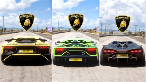 Fh5 Drag Race Lamborghini Aventador Sv Vs Aventador Svj Vs Sian Youtube