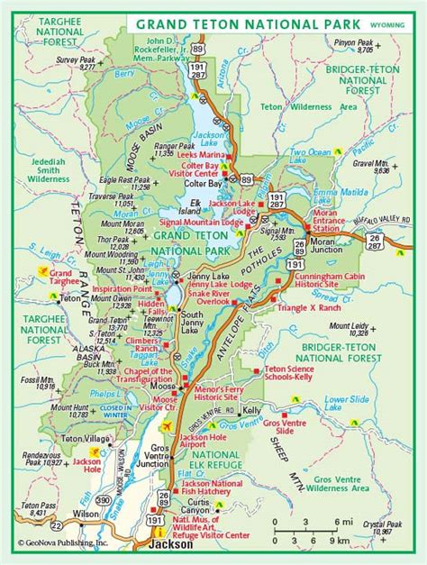 Great Teton National Park Map