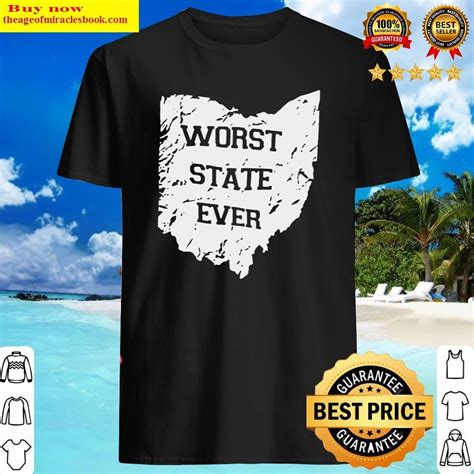 Ohio State Map Worst State Ever Tee Shirt