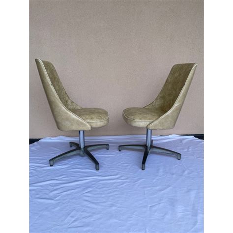Vintage 1960s Chromcraft Sculptura Decorables Swivel Dining Chairs A
