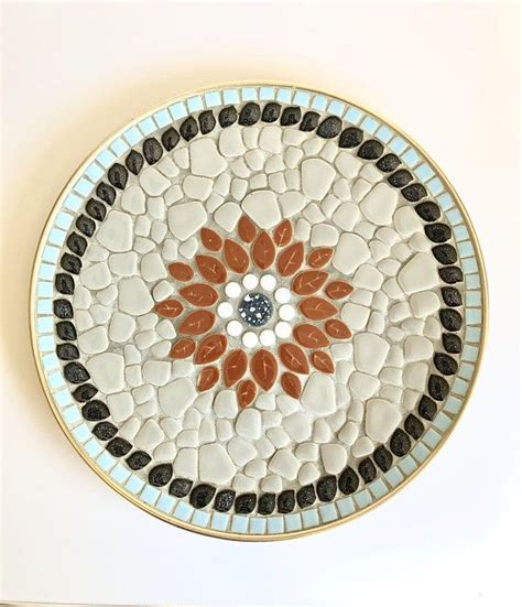Vintage Mosaic Tile Plate Midcentury Mosaic Plate Mosaic Etsy