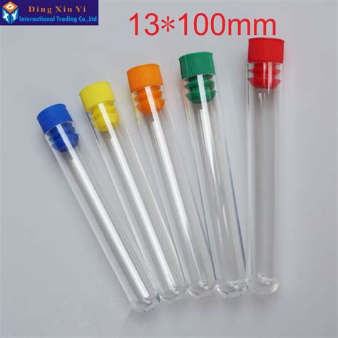 50pcs Lot 13 100mm High Transparency Plastic Test Tube With Plug Hard