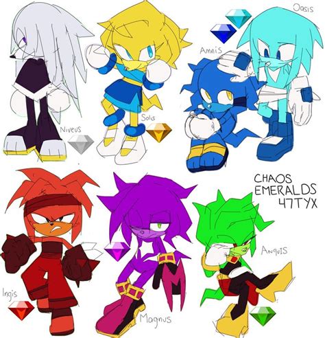 Chaos Emeralds The Echidnas In 2023 Character Design Sonic Fan Art