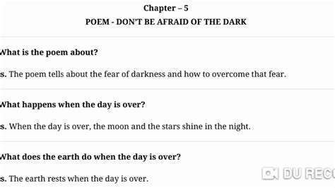 Unit 5 Dont Be Afraid Of The Dark Class 4 English Ncert