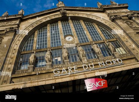 Main Entrance Of The La Gare Du Nord Railway Station In Paris France