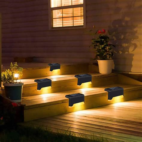 Outdoor Lighting Solar Powered Led Deck Light Step Stairs Patio Fence