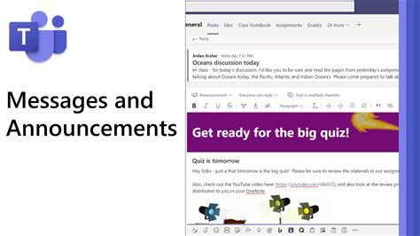 Messages And Announcements In Microsoft Teams Youtube