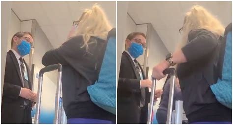 Airline Agent Calmly Kicks Woman Off Plane After She Called Flight