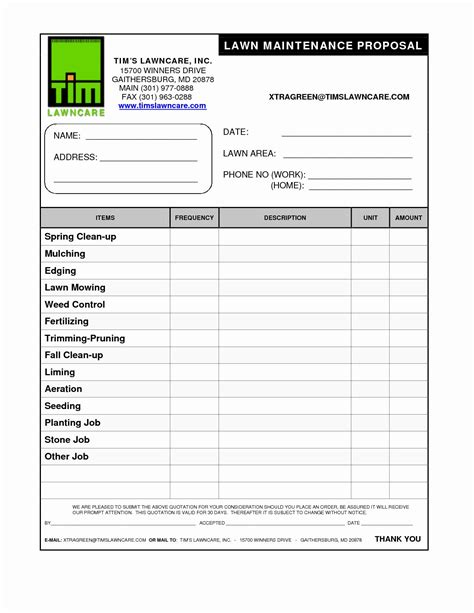 Lawn Maintenance Checklist Template - Printable Templates Free
