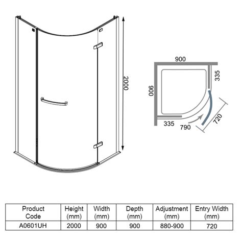 merlyn 8 series frameless quadrant shower enclosure 900x900mm a0601uh