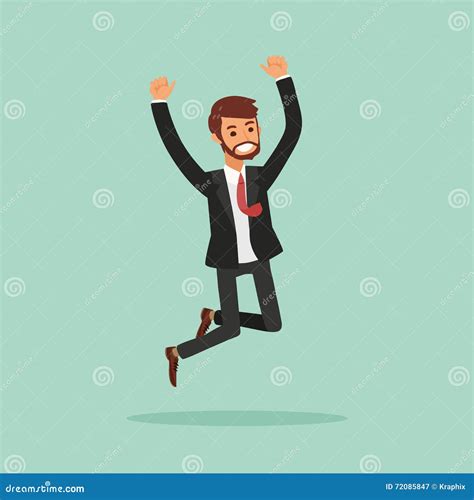 Happy Business Man Jumping Stock Vector Illustration Of Worker 72085847
