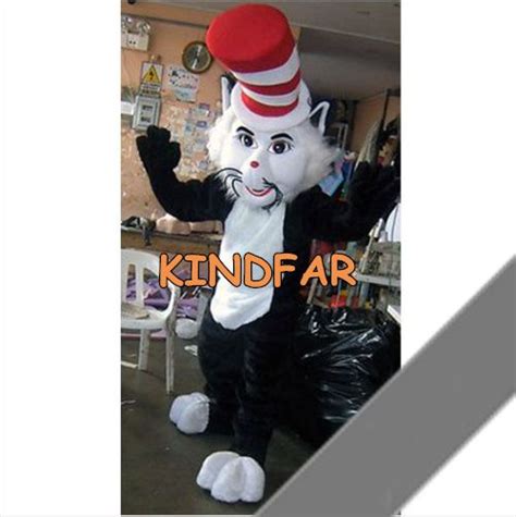 Cat In The Hat Mascot Costume Dr Seuss Character Adult Fancy Dress