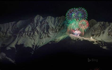 New Years Eve Fireworks In The Nordkette Mountain Range Austria