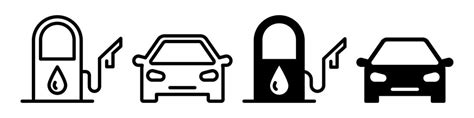 Premium Vector Car Fueling Station Fuel Icon Set Gas Station Icon