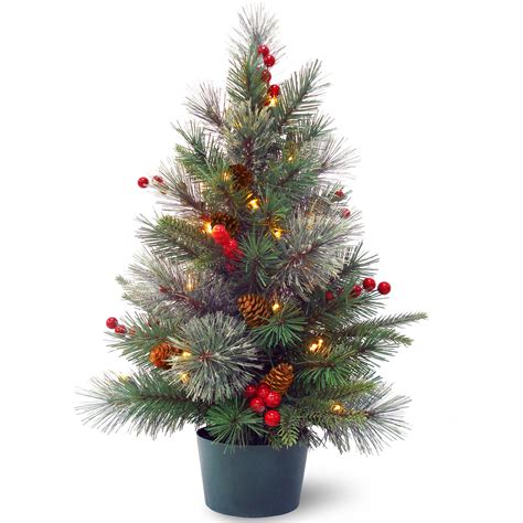 National Tree Company White Prelit Led Assorted Colors Potted Pine