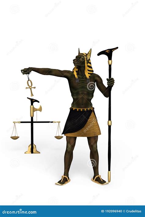 Anubis With Staff And Scale 3d Illustration Royalty Free Stock Image 192096940