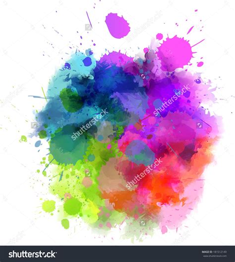 Multicolored Watercolor Splash Blot Color Splash Art Watercolor