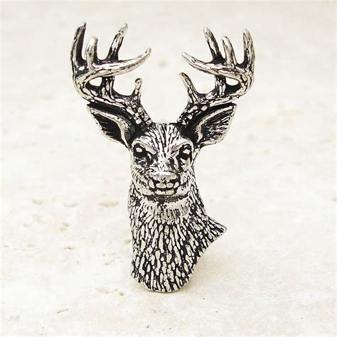 Wild Stag Tie Pin Antiqued Pewter By Wild Life Designs