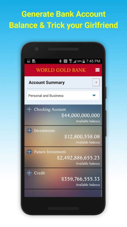 View 9 App Screenshot Fake Bank Account Balance Prank Deiafa Ganello