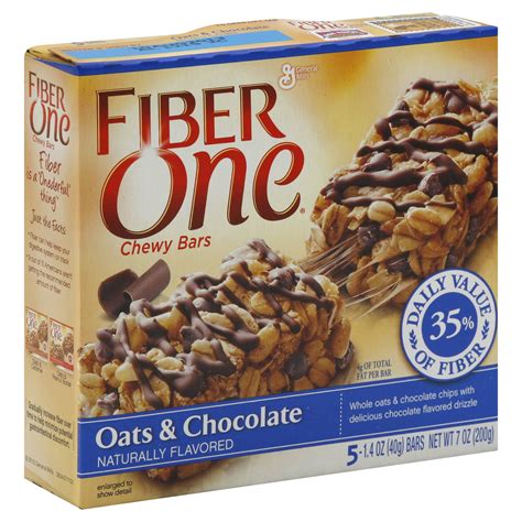 general mills fiber one chewy bars oats and chocolate 5 1 4 oz 40 g bars [7 oz 200 g ]