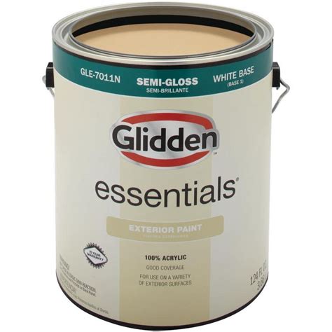 Glidden Essentials 1 Gal Whitebase 1 Semi Gloss Exterior Paint Gle