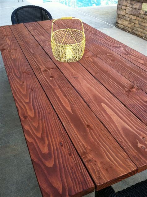 It is a farmhouse table in the sense that it is plain, strong, and can seat many people. Pine Tree Home: Outdoor Farm Table: Finishing the Table Top